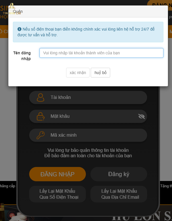 Lấy lại mật khảu từ 789 cũng đơn giản không kém