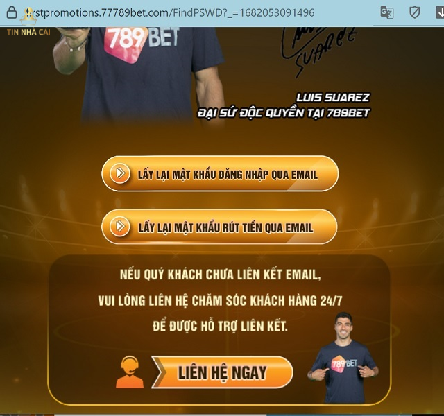 Màn hình lấy lại tên đăng nhập của 789bet