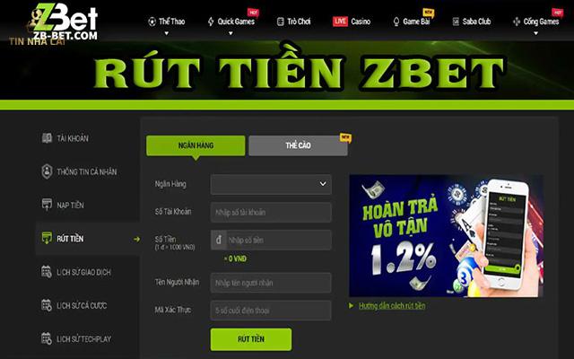Các ngân hàng hỗ trợ rút tiền zbet