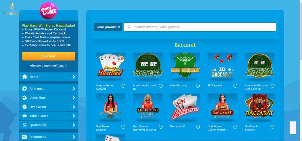 Thông tin chi tiết nhà cái Happyluke mới nhất 2023 29 Những phiên bản trò chơi Baccarat tại HappyLuke