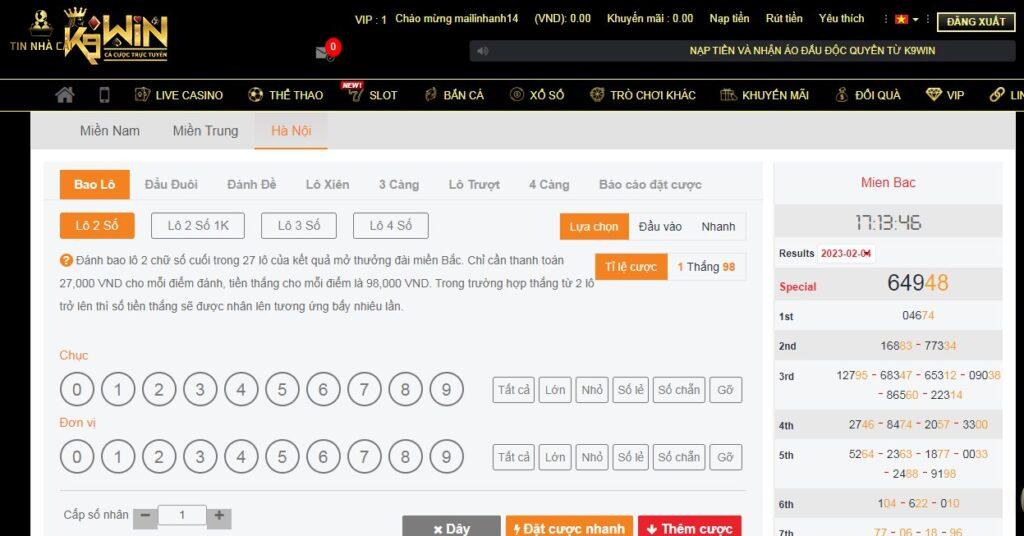 K9win - Thương hiệu nhà cái số 1 về chất lượng, uy tín 31 K9win đã cung cấp rất nhiều loại hình cá cược xổ số lô đề đến người chơi