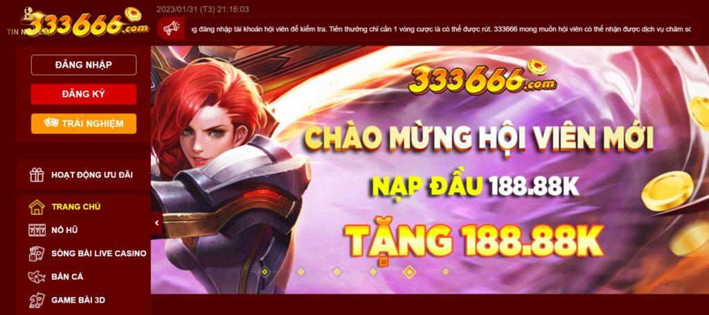 333666 - Nhà cái đẳng cấp thưởng khủng mọi thành viên 6 đăng ký 333666