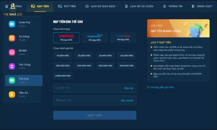Lucky88 - Nhà cái cá cược online đảm bảo uy tín và minh bạch 9 Hướng dẫn nạp - rút tiền chi tiết tại nhà cái Lucky88