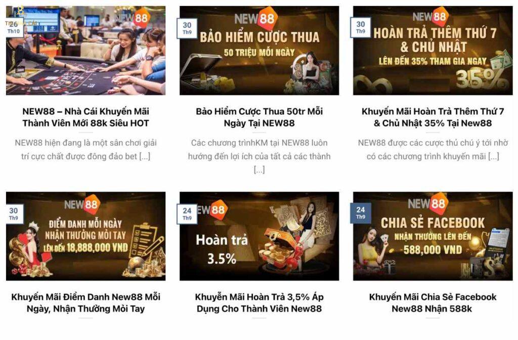 New88 - Thế giới giải trí thực thụ với tiền thưởng khủng 35 Nhà cái New88 cung cấp rất nhiều chương trình khuyến mãi để tri ân người chơi