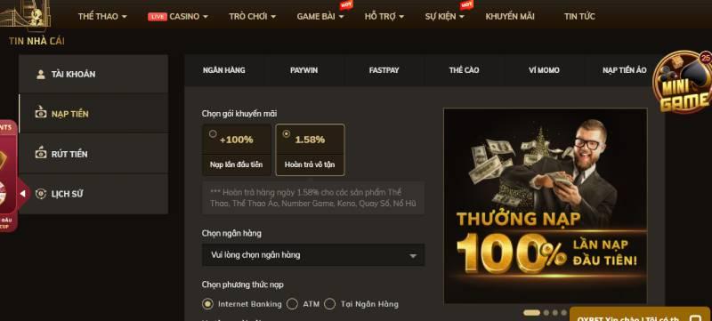 Review về nhà cái Oxbet chi tiết dành cho người mới 9 Hướng dẫn nạp rút cơ bản tại nhà cái Oxbet