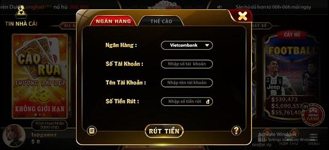 Rút tiền cực kỳ đơn giản