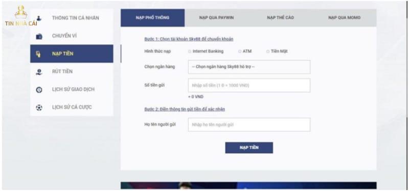 Tìm hiểu Sky88 - nhà cái cá cược hàng đầu châu Âu 11 Cách nạp tiền và rút tiền tại Sky88 như thế nào