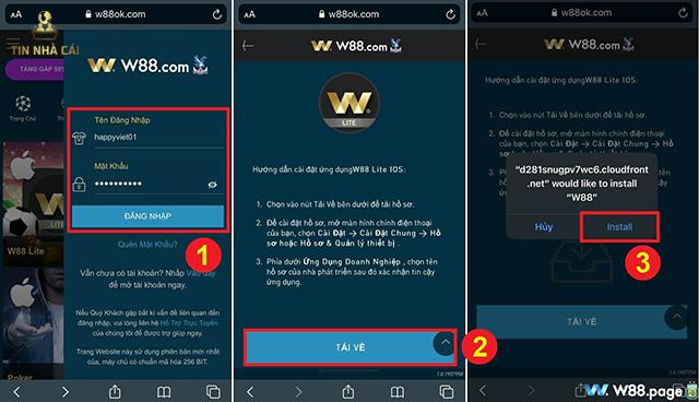 Tải và cài đặt app w88 trên điện thoại ios