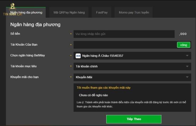 Review chi tiết từ A tới Z về nhà cái Betway bạn nên biết 22 Thao tác nạp tiền nhanh chóng tại Betway