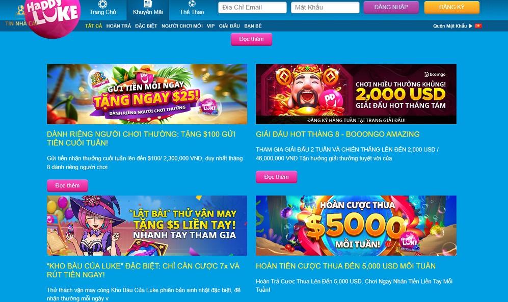 Thông tin chi tiết nhà cái Happyluke mới nhất 2023 34 Ưu đãi hoàn trả cược thua Happyluke mỗi tuần