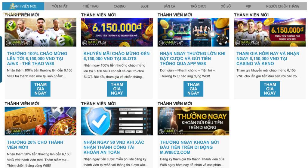 W88 - "Ông trùm" của ngành giải trí cá cược online 31 W88 đã xây dựng rất nhiều chương trình khuyến mãi hàng tháng, hàng tuần