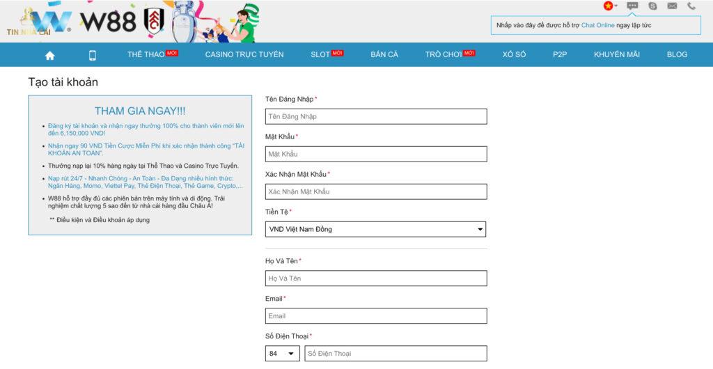 W88 - "Ông trùm" của ngành giải trí cá cược online 29 Đăng ký W88 như thế nào?