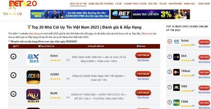 Nhà cái uy tín 20vui là gì?