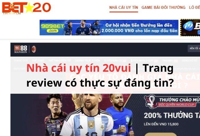 Nhà cái uy tín 20vui