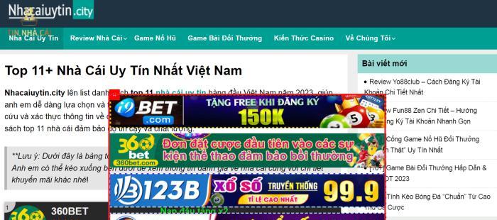Trang web chèn nhiều quảng cáo