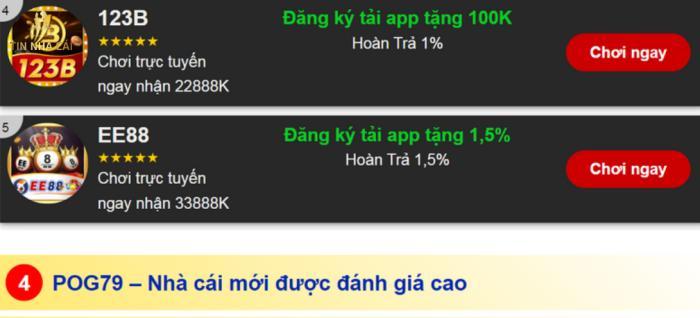 Bảng xếp hạng nhà cái không đồng nhất