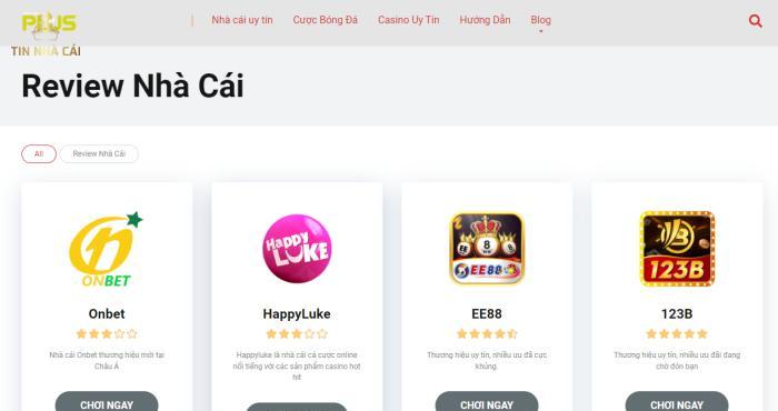 Nhà cái uy tín Plus tổng hợp, đánh giá các trang cá cược online