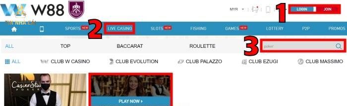 tìm phòng w88 poker online