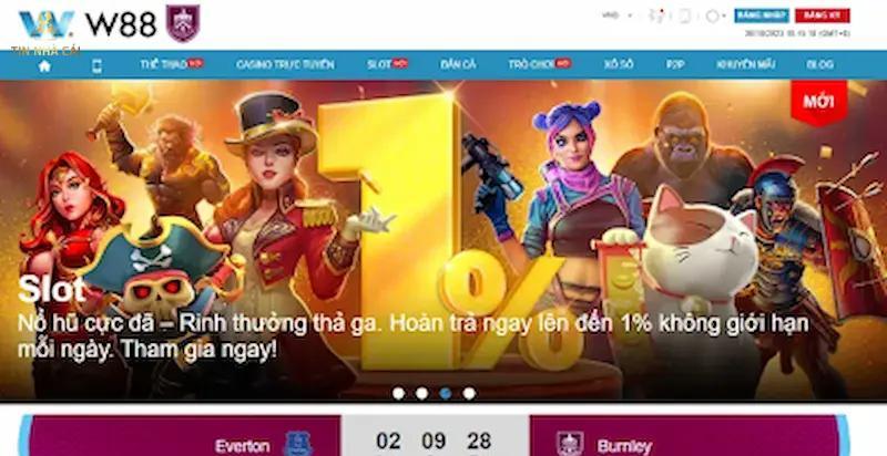 Nổ Hũ W88 Hệ thống jackpot hấp dẫn và nhiều trò chơi